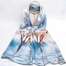 Silk Scarf Pattern Geometric Custom digital print satin cotton scarf silk scarves Supplier
